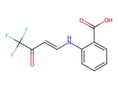 2-[(4,4,4-Trifluoro-3-oxobut-1-en-1-yl)amino]benzoic acid structure
