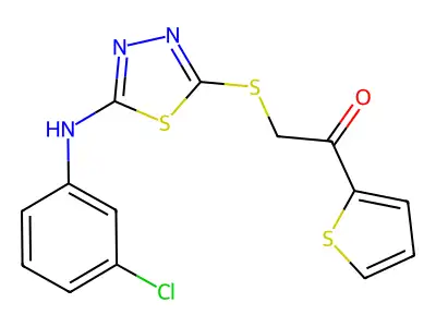 2-[[5-[(3-Chlorophenyl)amino]-1,3,4-thiadiazol-2-yl]thio]-1-(2-thienyl)ethanone structure