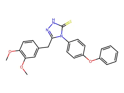 5-[(3,4-dimethoxyphenyl)methyl]-4-(4-phenoxyphenyl)-4H-1,2,4-triazole-3-thiol structure
