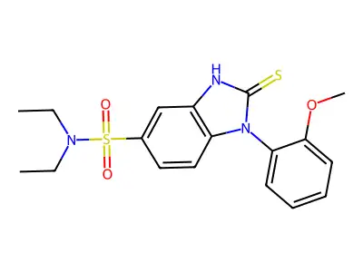 N,N-diethyl-1-(2-methoxyphenyl)-2-sulfanyl-1H-1,3-benzodiazole-5-sulfonamide structure