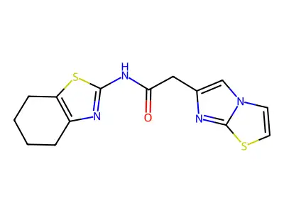 N-(4,5,6,7-Tetrahydro-2-benzothiazolyl)imidazo[2,1-b]thiazole-6-acetamide structure