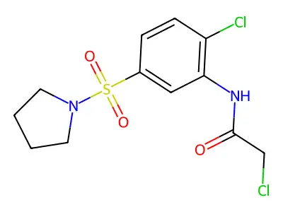 2-chloro-N-[2-chloro-5-(pyrrolidine-1-sulfonyl)phenyl]acetamide structure