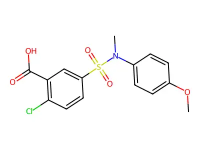 2-Chloro-5-[(4-methoxy-phenyl)-methyl-sulfamoyl]-benzoic acid structure