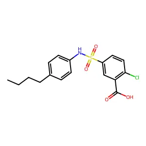 5-[(4-Butylphenyl)sulfamoyl]-2-chlorobenzoic acid structure