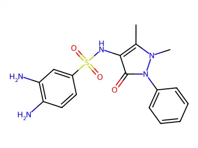 3,4-Diamino-N-(1,5-dimethyl-3-oxo-2-phenyl-2,3-dihydro-1H-pyrazol-4-yl)-benzenesulfonamide structure