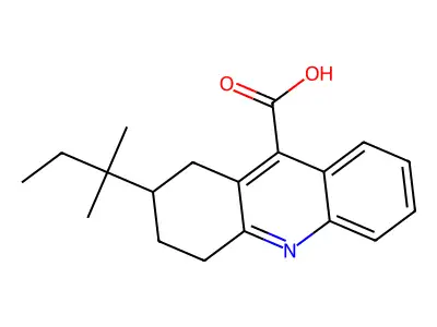 2-(2-methylbutan-2-yl)-1,2,3,4-tetrahydroacridine-9-carboxylic Acid structure