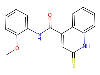 N-(2-methoxyphenyl)-2-sulfanylquinoline-4-carboxamide structure