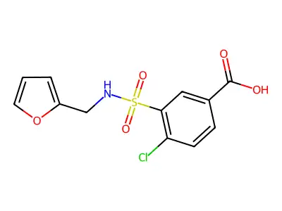 4-Chloro-3-(((furan-2-yl)methyl)sulfamoyl)benzoic acid structure