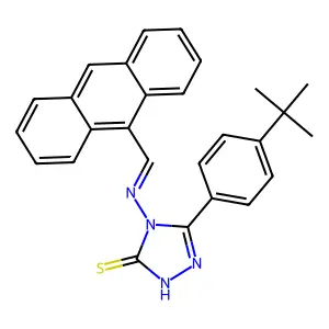 4-[(anthracen-9-ylmethylidene)amino]-5-(4-tert-butylphenyl)-4H-1,2,4-triazole-3-thiol structure