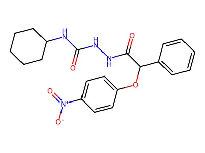 1-Cyclohexyl-3-[[2-(4-nitrophenoxy)-2-phenylacetyl]amino]urea structure