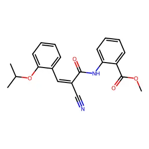 (E)-methyl 2-(2-cyano-3-(2-isopropoxyphenyl)acrylamido)benzoate structure