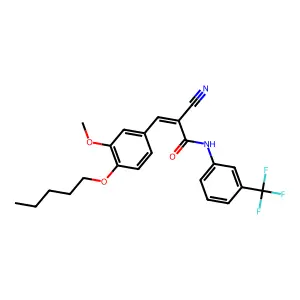 (2E)-2-cyano-3-[3-methoxy-4-(pentyloxy)phenyl]-N-[3-(trifluoromethyl)phenyl]prop-2-enamide structure