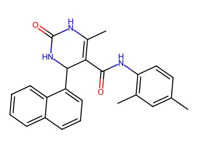 N-(2,4-dimethylphenyl)-6-methyl-4-(naphthalen-1-yl)-2-oxo-1,2,3,4-tetrahydropyrimidine-5-carboxamide structure