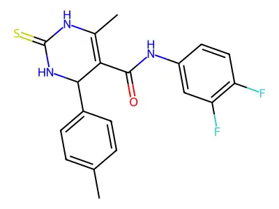 N-(3,4-difluorophenyl)-6-methyl-2-thioxo-4-(p-tolyl)-1,2,3,4-tetrahydropyrimidine-5-carboxamide structure