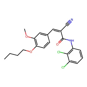 (E)-3-(4-butoxy-3-methoxyphenyl)-2-cyano-N-(2,3-dichlorophenyl)prop-2-enamide structure
