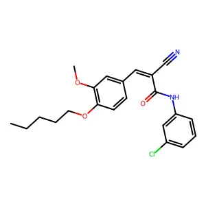 (E)-N-(3-chlorophenyl)-2-cyano-3-(3-methoxy-4-pentoxyphenyl)prop-2-enamide structure