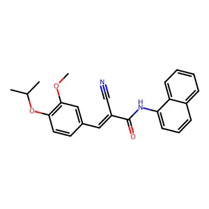 (E)-2-cyano-3-(3-methoxy-4-propan-2-yloxyphenyl)-N-naphthalen-1-ylprop-2-enamide structure