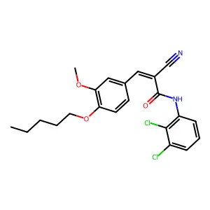 (E)-2-cyano-N-(2,3-dichlorophenyl)-3-(3-methoxy-4-pentoxyphenyl)prop-2-enamide structure