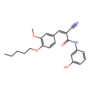 (E)-2-cyano-N-(3-hydroxyphenyl)-3-(3-methoxy-4-pentoxyphenyl)prop-2-enamide structure