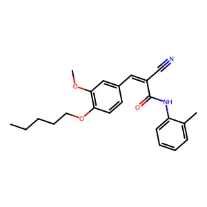 (E)-2-cyano-3-(3-methoxy-4-pentoxyphenyl)-N-(2-methylphenyl)prop-2-enamide structure