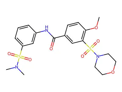 N-[3-(dimethylsulfamoyl)phenyl]-4-methoxy-3-morpholin-4-ylsulfonylbenzamide structure