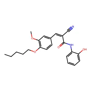 (E)-2-cyano-N-(2-hydroxyphenyl)-3-(3-methoxy-4-pentoxyphenyl)prop-2-enamide structure