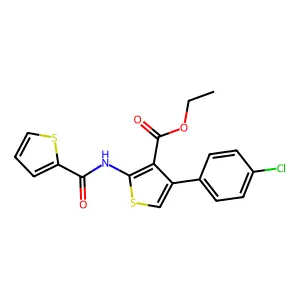 Ethyl 4-(4-chlorophenyl)-2-(thiophene-2-amido)thiophene-3-carboxylate structure