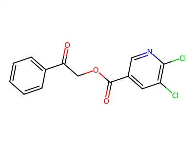 2-Oxo-2-phenylethyl 5,6-dichloropyridine-3-carboxylate structure