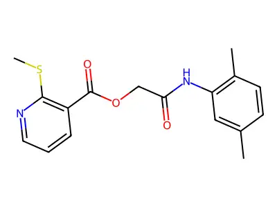 2-((2,5-Dimethylphenyl)amino)-2-oxoethyl 2-(methylthio)nicotinate structure