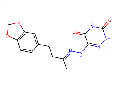 6-[2-[3-(1,3-Benzodioxol-5-yl)-1-methylpropylidene]hydrazinyl]-1,2,4-triazine-3,5(2H,4H)-dione structure