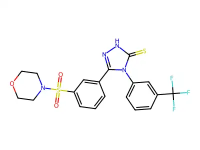 5-[3-(morpholine-4-sulfonyl)phenyl]-4-[3-(trifluoromethyl)phenyl]-4H-1,2,4-triazole-3-thiol structure
