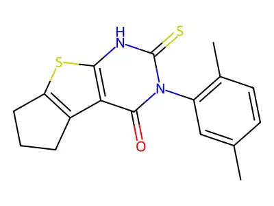 11-(2,5-Dimethylphenyl)-10-sulfanyl-7-thia-9,11-diazatricyclo[6.4.0.0,2,6]dodeca-1(8),2(6),9-trien-12-one structure