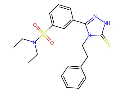 N,N-Diethyl-3-(5-mercapto-4-phenethyl-4H-[1,2,4]triazol-3-yl)-benzenesulfonamide structure
