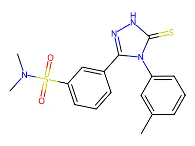 N,N-dimethyl-3-[4-(3-methylphenyl)-5-sulfanyl-4H-1,2,4-triazol-3-yl]benzene-1-sulfonamide structure