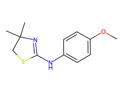 4,5-Dihydro-N-(4-methoxyphenyl)-4,4-dimethyl-2-thiazolamine structure