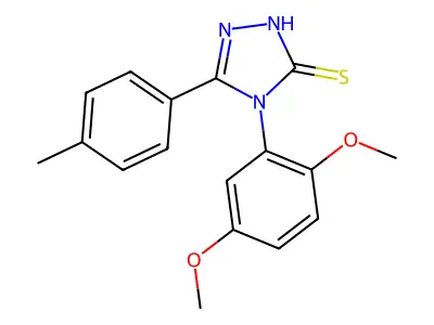 4-(2,5-dimethoxyphenyl)-5-(4-methylphenyl)-4H-1,2,4-triazole-3-thiol structure