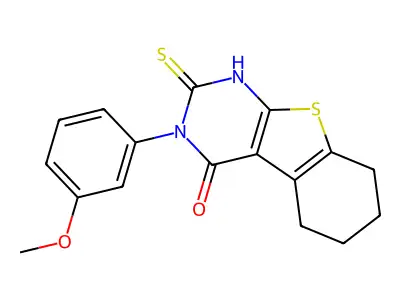 4-(3-Methoxyphenyl)-5-sulfanyl-8-thia-4,6-diazatricyclo[7.4.0.0,2,7]trideca-1(9),2(7),5-trien-3-one structure