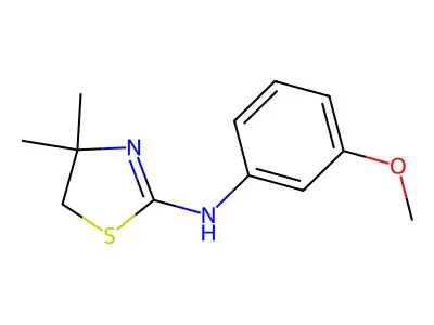 N-(3-methoxyphenyl)-4,4-dimethyl-4,5-dihydro-1,3-thiazol-2-amine structure