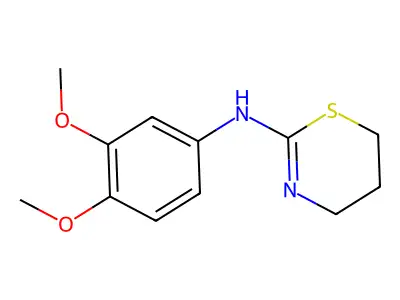 N-(3,4-dimethoxyphenyl)-5,6-dihydro-4H-1,3-thiazin-2-amine structure