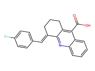 4-(4-Fluoro-benzylidene)-1,2,3,4-tetrahydro-acridine-9-carboxylic acid structure