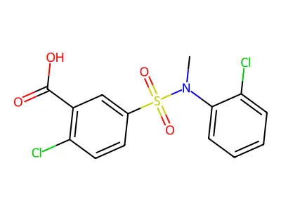 2-Chloro-5-[(2-chlorophenyl)(methyl)sulfamoyl]benzoic acid structure