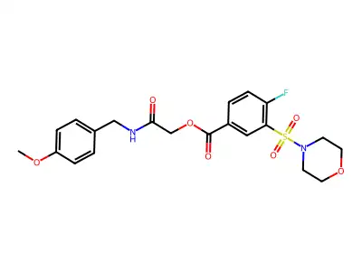 [2-[(4-methoxyphenyl)methylamino]-2-oxoethyl] 4-fluoro-3-morpholin-4-ylsulfonylbenzoate structure