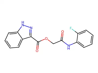 [2-(2-fluoroanilino)-2-oxoethyl] 1H-indazole-3-carboxylate structure
