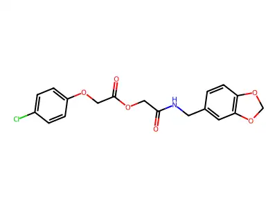 [2-(1,3-Benzodioxol-5-ylmethylamino)-2-oxoethyl] 2-(4-chlorophenoxy)acetate structure