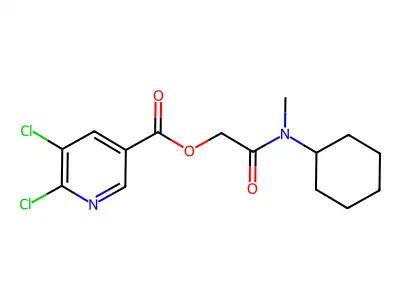 [2-[Cyclohexyl(methyl)amino]-2-oxoethyl] 5,6-dichloropyridine-3-carboxylate structure