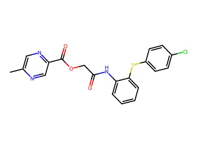2-[[2-[(4-Chlorophenyl)thio]phenyl]amino]-2-oxoethyl 5-methyl-2-pyrazinecarboxylate structure