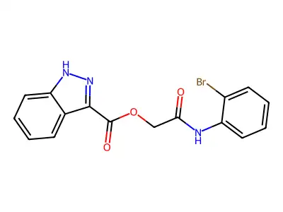 [2-(2-bromoanilino)-2-oxoethyl] 1H-indazole-3-carboxylate structure