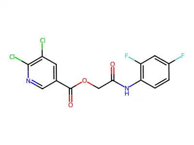 [(2,4-Difluorophenyl)carbamoyl]methyl 5,6-dichloropyridine-3-carboxylate structure