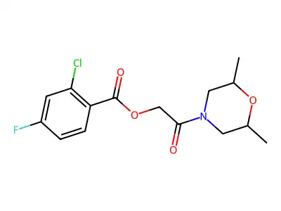 [2-(2,6-Dimethylmorpholin-4-yl)-2-oxoethyl] 2-chloro-4-fluorobenzoate structure