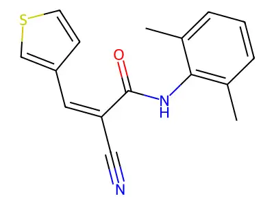 2-cyano-N-(2,6-dimethylphenyl)-3-(thiophen-3-yl)prop-2-enamide structure